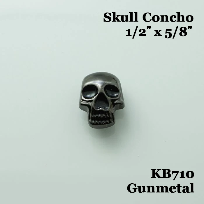 KB710) 10 шт Череп Screwback кожаное Кончо - Цвет: Gunmetal