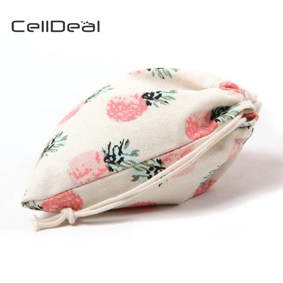 CellDeal обувь для девочек Drawstring сумки женщин хлопок холст на плечо шнурок ананас