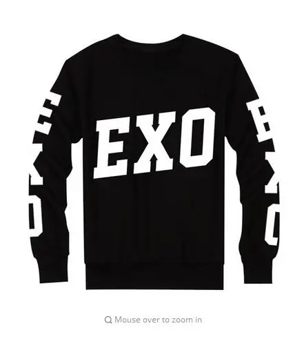 Модная толстовка унисекс kpop EXO осень 2016 SBS K Pop повседневный спортивный костюм с
