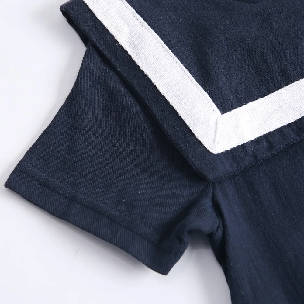 Одежда для девочек Летнее Детское платье Униформа с короткими рукавами