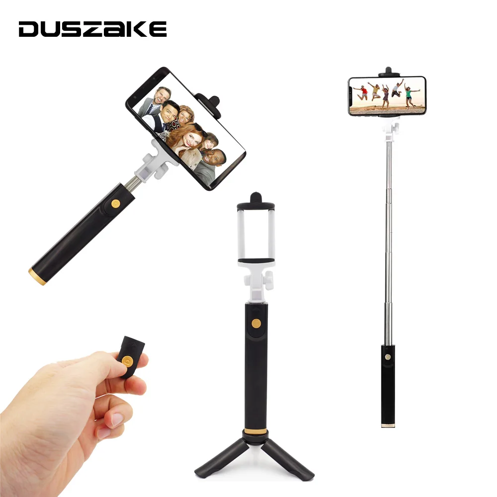DUSZAKE Выдвижная Bluetooth селфи палка штатив ручной монопод для телефона мини Штатив