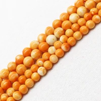 wholesale 6810mm orange snow jaspers round loose beads 15 bjf9 for jewelry making can mixed wholesale