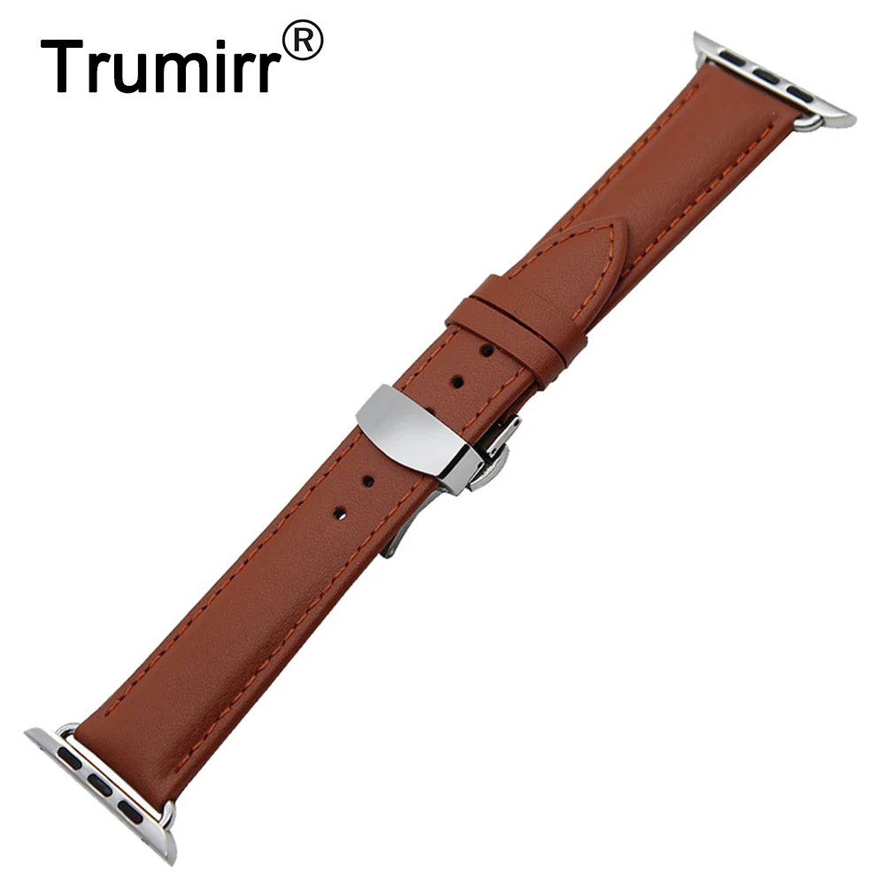 Ремешок для наручных часов из натуральной кожи 38 мм 42 iWatch Apple Watch ремешок с пряжкой