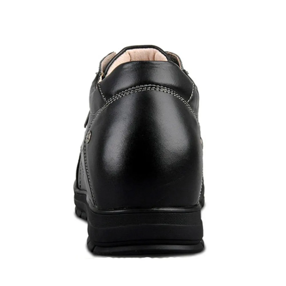 X577-2 Comfortable Black Calfskin Height Increasing Elevator Shoes in Hidden Insoles Heels Grow Man Taller 7CM Invisibly | Обувь