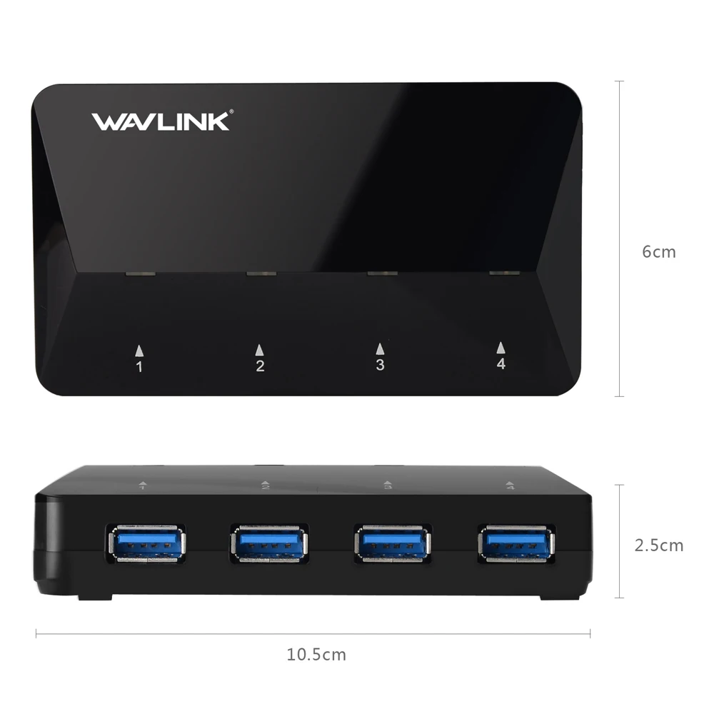 Usb хаб Wavlink с 4 портами ЕС/США адаптер питания 3 0 1 зарядным портом до 2 А usb Microsoft Windows