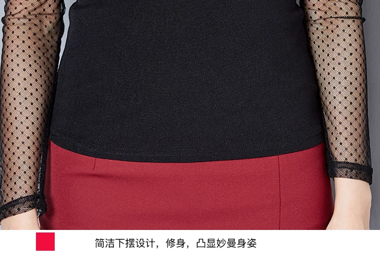 2017 New Womens Ladies Sexy Lace Hollow Design round neck long Sleeve black Blouses See Through Summer Tops Shirts Blusas 910J | Женская