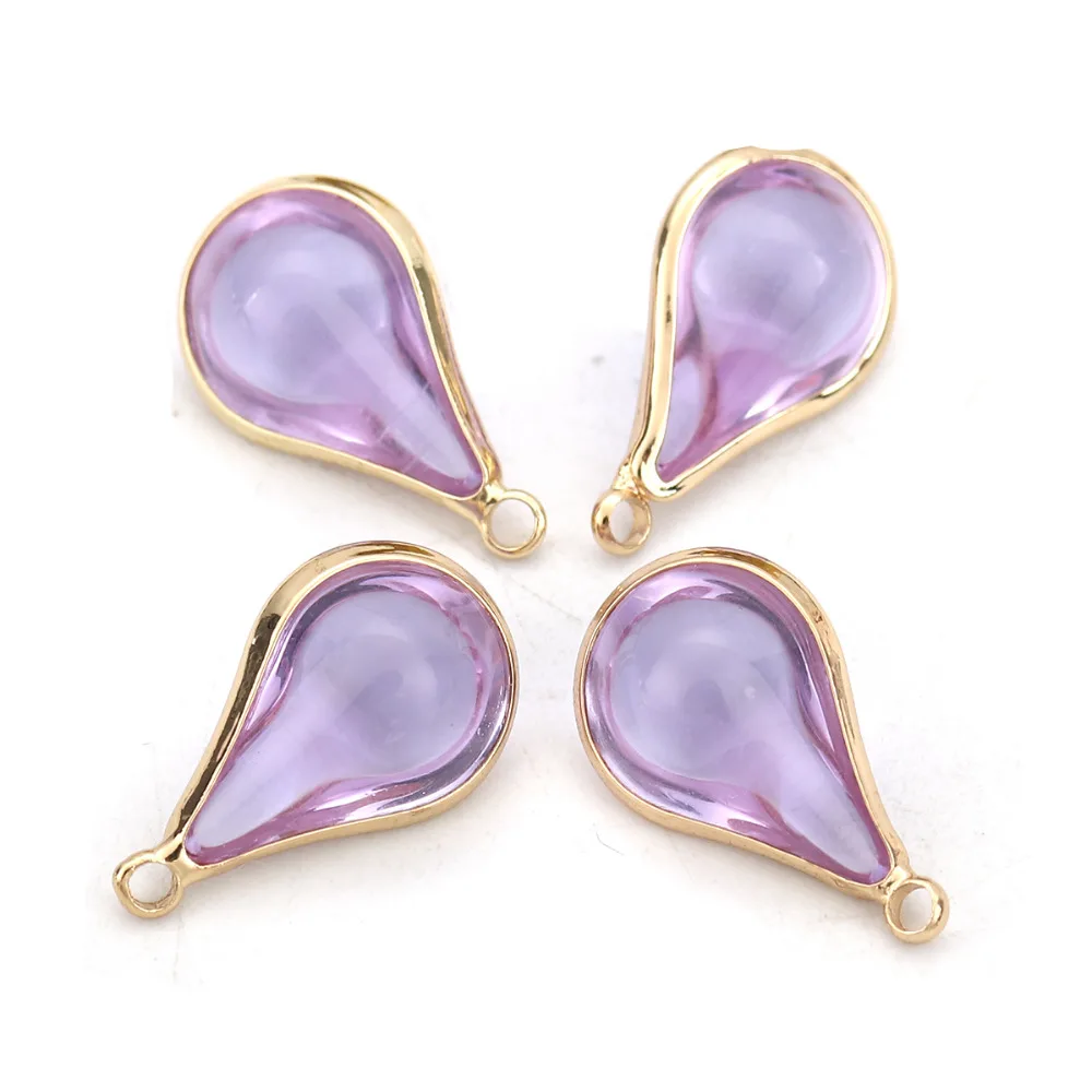 DoreenBeads модные медные и стеклянные подвески, Золотой Павлин, синие разноцветные шармы 18 мм x 10 мм(6/" x 3/8")-17 мм x 10 мм, 5 шт