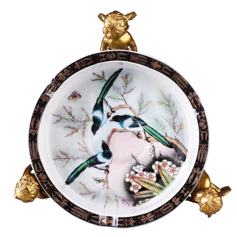 

cigar ashtray crack glaze angel copper magpie ceramic ashtray large CE-1203
