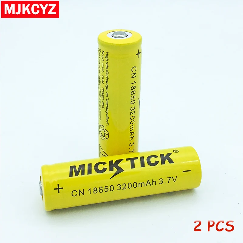 2 шт. 3 7 в 18650 3200 мАч MICKTICK батарея литий-ионная аккумуляторная емкость батареи battaria