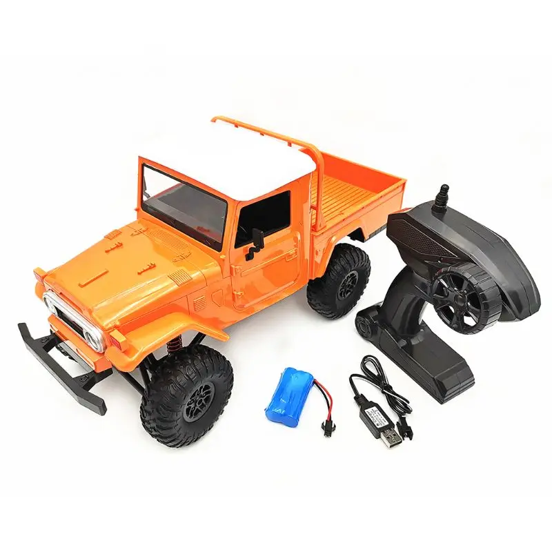 Оранжевый Новая модель MN MN-45 RTR 1/12 2,4G 4WD многоцветная Радиоуправляемая машина и светодиодный светильник гусеничный альпинистский внедорожный грузовик для мальчиков - Цвет: Оранжевый