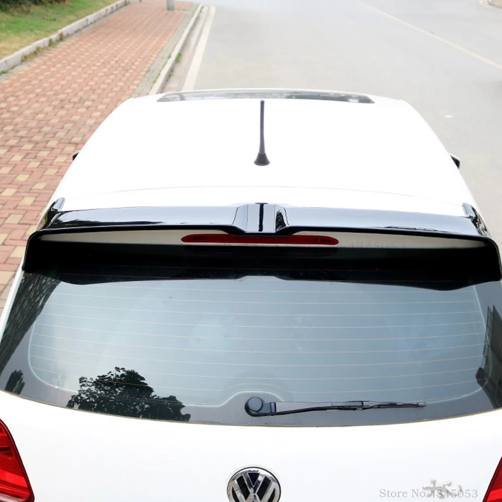 Для Volkswagen мужские поло 2010 до сзади черный спойлер Высокое качество ABS Материал заднего крыла праймеры цвет хвост белый спойлер