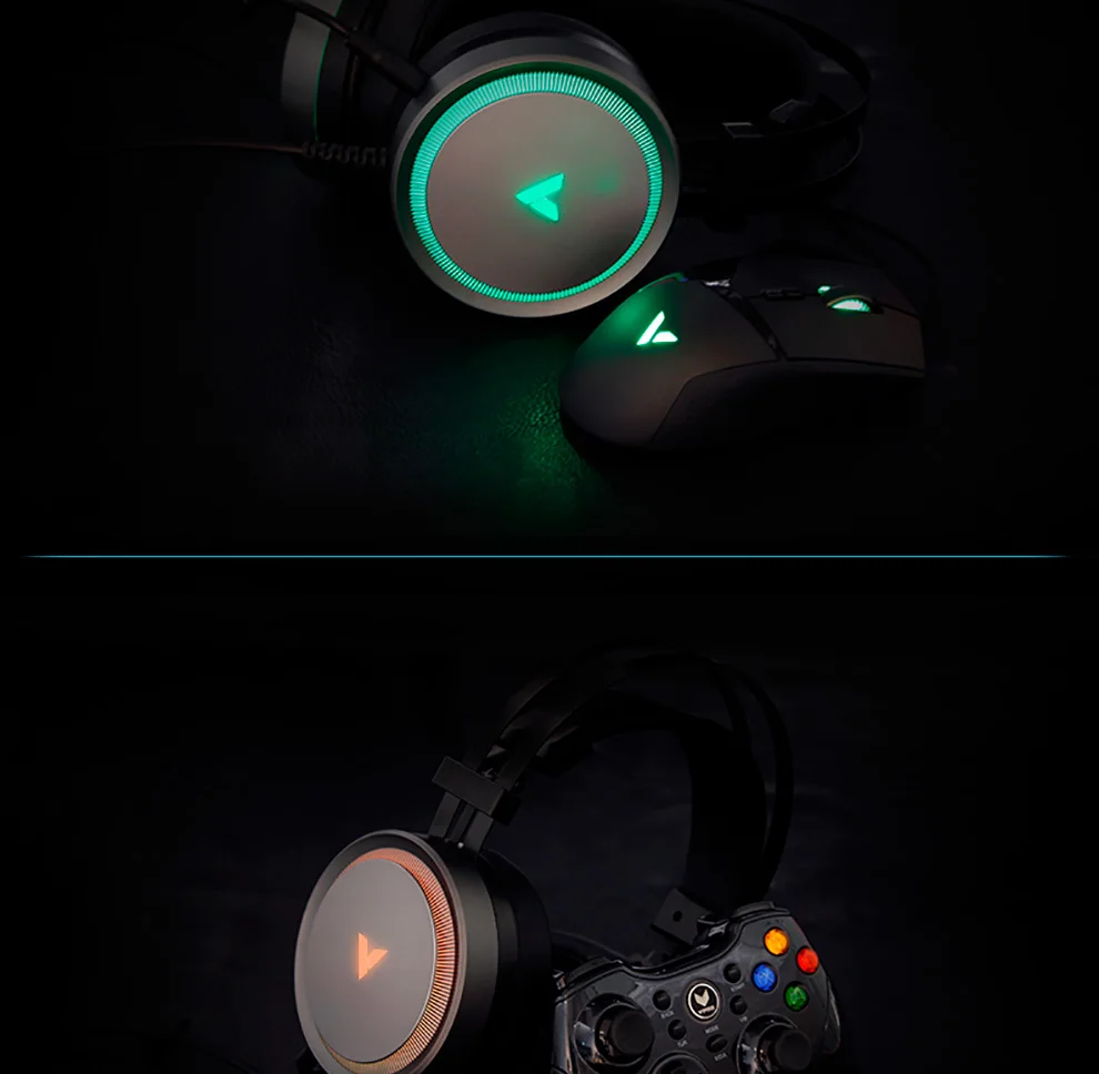 Rapoo VH530 игровая гарнитура с подсветкой проводной микрофон наушники головные телефоны