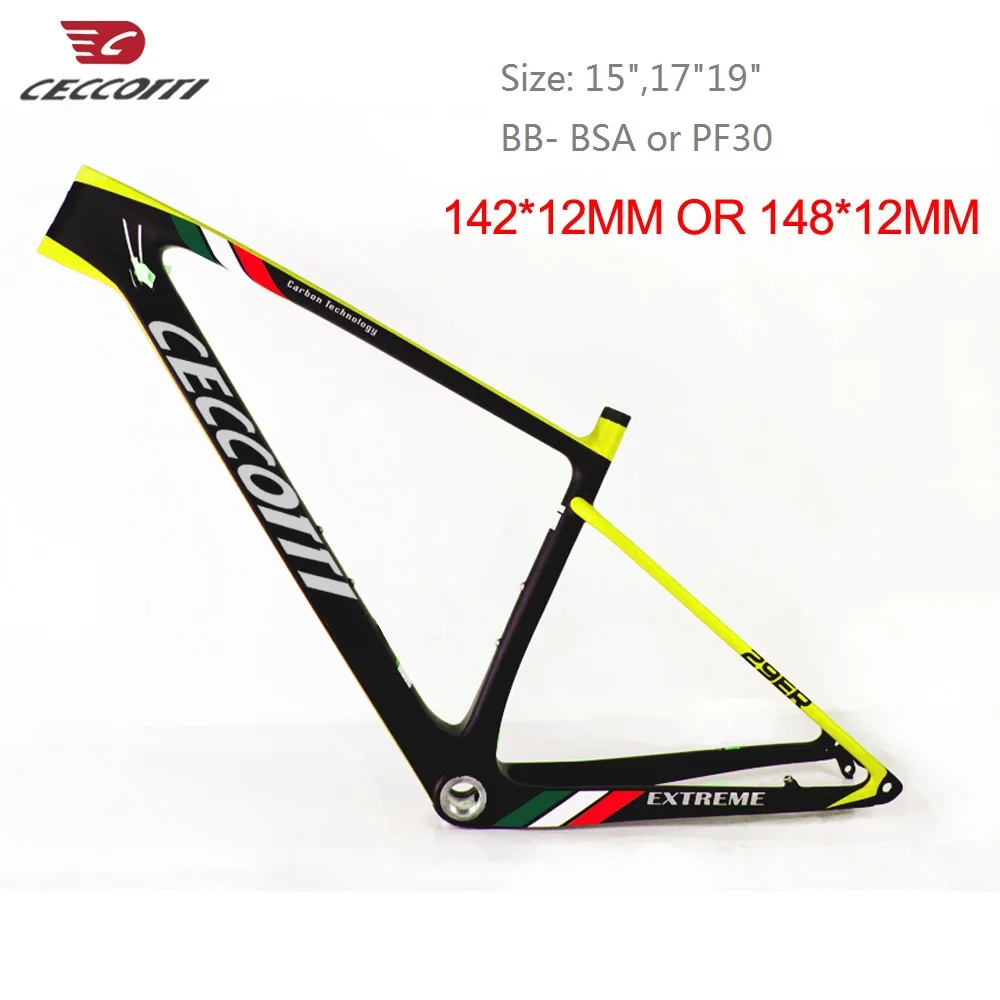 Ceccotti-3 Новейшая карбоновая mtb рама 29er 27,5 ER 15 17 19 BSA BB30 коническая рама для горного велосипеда 2 года - Цвет: Ceccotti-3