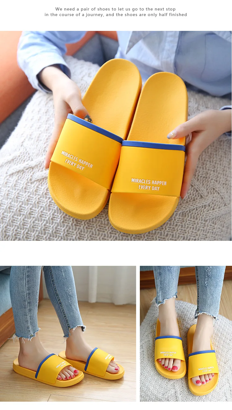 Домашние туфли для мужчин и женщин летние туфли на плоской подошве женские домашние тапочки нескользящая подошва Для женщин домашние шлепанцы для ванной женские Повседневные шлепки