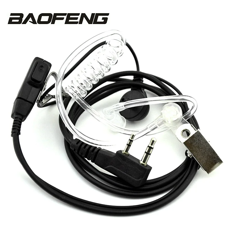 

Walkie Talkie Air Acoustic Tube PPT гарнитура наушник с микрофоном для Baofeng Puxing TYT HYT Kenwood 2 Pin Interphone