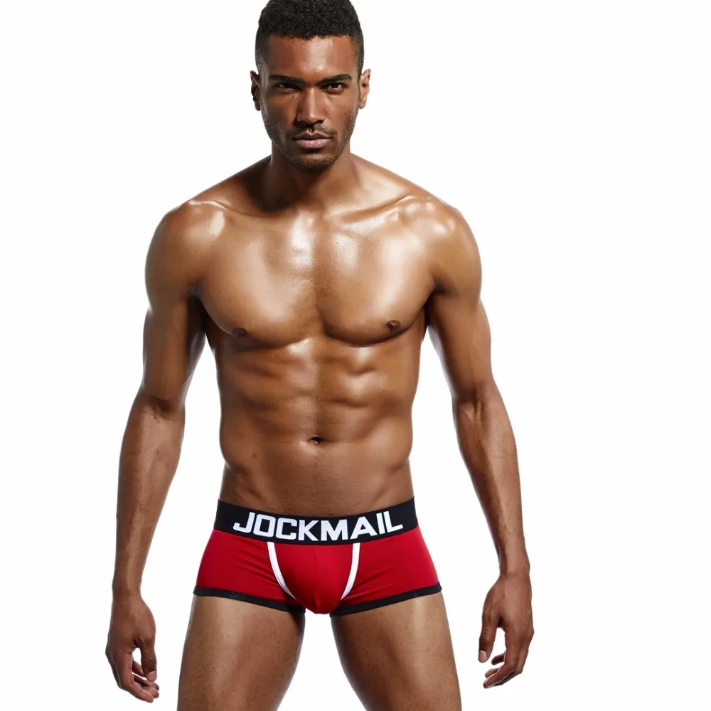 Бренд JOCKMAIL, мужское нижнее белье, боксеры, открытая спина, сексуальные мужские трусы, хлопок, мужские боксеры, открытая спина, ягодицы, cuecas, гей, нижнее белье