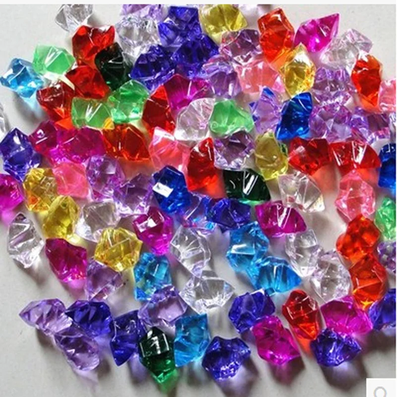 

free shipping 100pcs/lot colorful acrylic ice shape plastic jewel childen toys DIY Imitation crystal vase / Aquarium