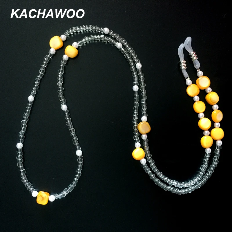 Цепочка для очков Kachawoo с жемчужными бусинами шнур на шею женщин модные