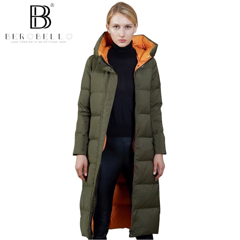 Berobello 2017 новое поступление Для женщин зимняя куртка 90% белая утка Подпушка X-с