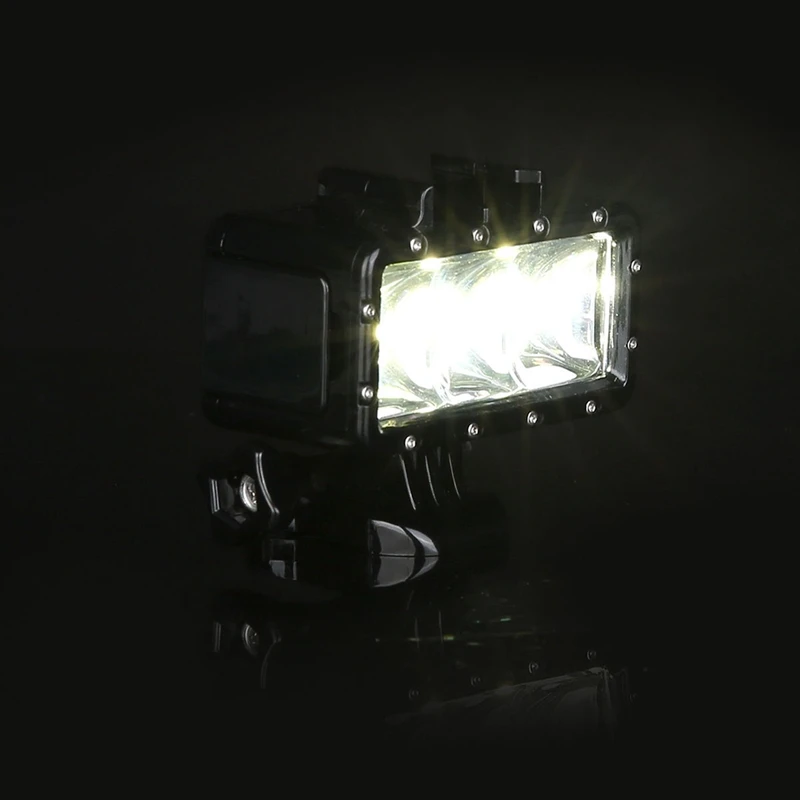Водонепроницаемая светодиодная лампа для освещения видео 300 лм 2 8 Вт 30 м GoPro /