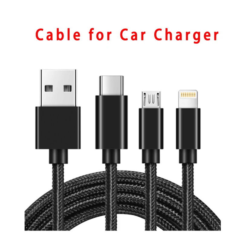 cable for charger Оригинальное автомобильное зарядное устройство для Xiaomi 18 W Quick Charge mi металлический корпус Dual USB для мобильного iPhone samsung huawei Xiao mi Tablet быстрая зарядка - Тип штекера: cable for charger