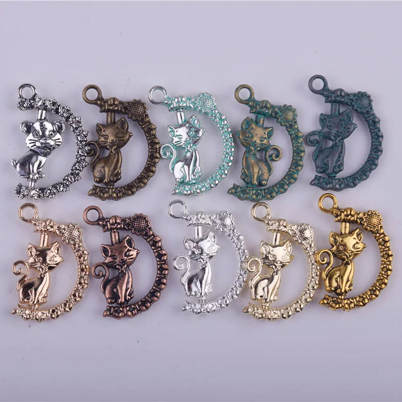 Оптовая продажа Новая мода вращающихся кулон милый кот Талисманы Подвески для