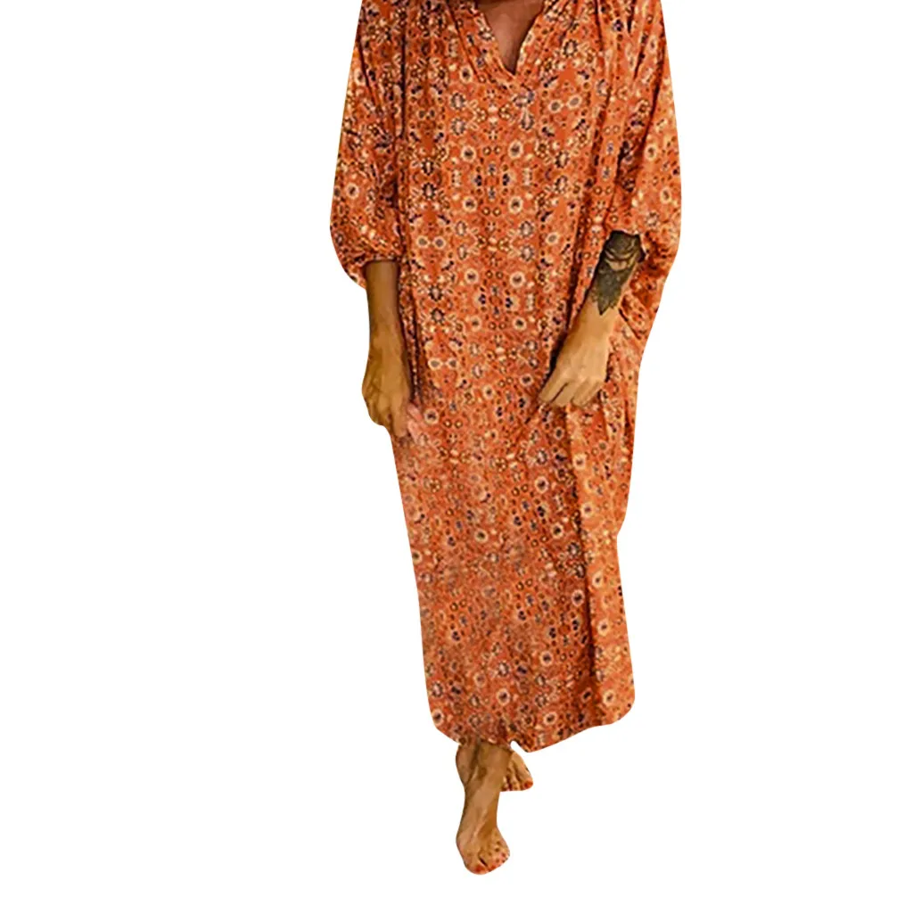 Модное женское летнее новое платье с v образным вырезом и цветочным принтом