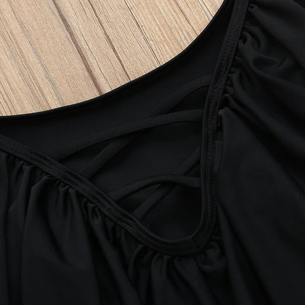 Купальник размера плюс 5xl, женский черный Одноцветный Купальник для женщин, сексуальный купальник Танкини на шнуровке, женский купальник из двух частей s