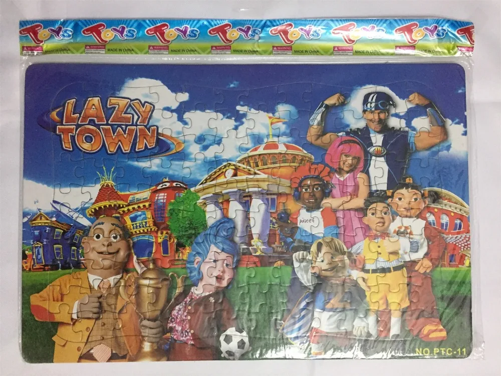120 шт. 42x28 см ленивый город головоломка LazyTown 2D футбольные головоломки