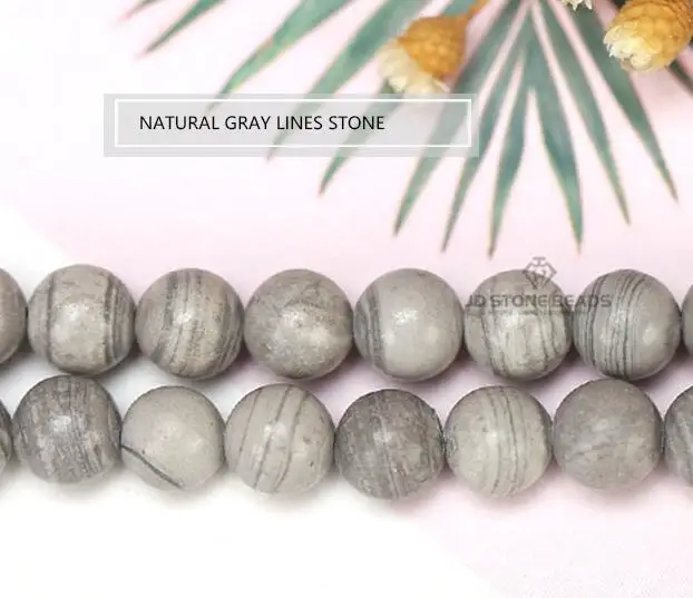 GRAY LINE STONE 7 цветов натуральные деревянные полосы камень матовые бусы из камня натуральное дерево зерна яшма граненые полосы бусины для изготовления ювелирных изделий - Цвет: GRAY LINE STONE