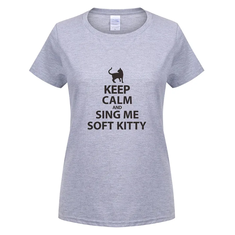 As picture The Big Bang Theory, женская футболка, хлопок, короткий рукав, женская, Keep Calm and Sing Me, футболка "Soft Kitty", Шелдон, футболки, OT-295 - Цвет: As picture