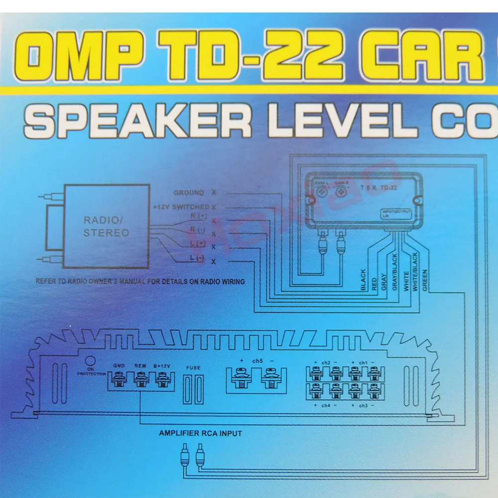 12V Universal RCA Line Car Subwoofer Stero Radio Converters Speakers High To Low Car Audio Amplifier Impedance Converter