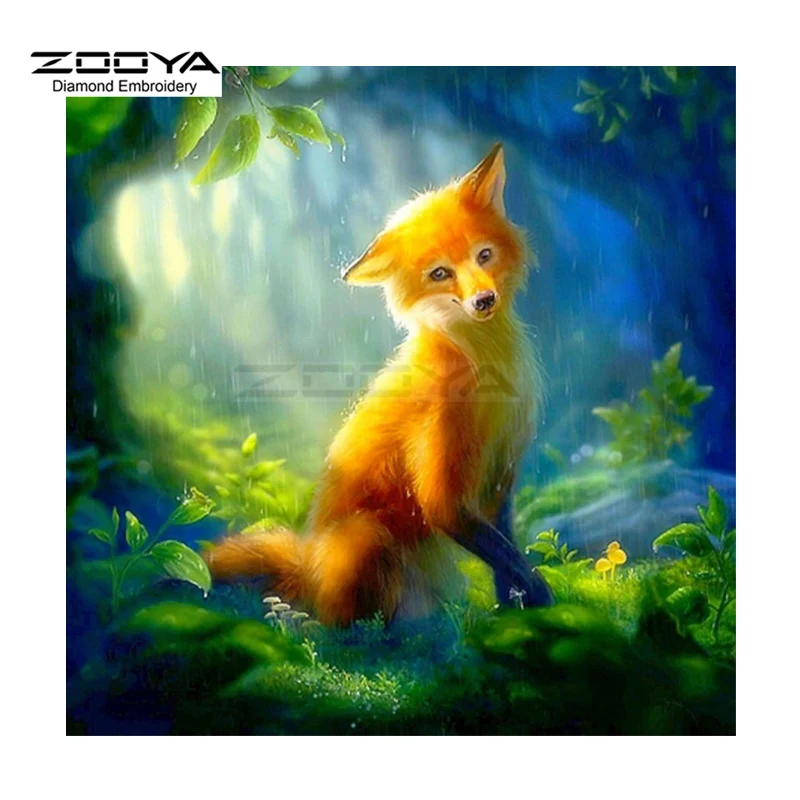 ZOOYA для алмазной вышивки &quotсделай сам&quot алмазов картина леса Милая лиса