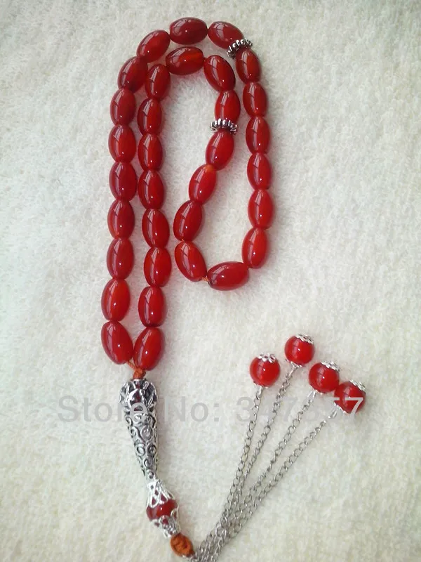 Продвижение природные 33beads Красный Камень Овальный Форма 8*12 мм kehribar tesbih четки tasbih
