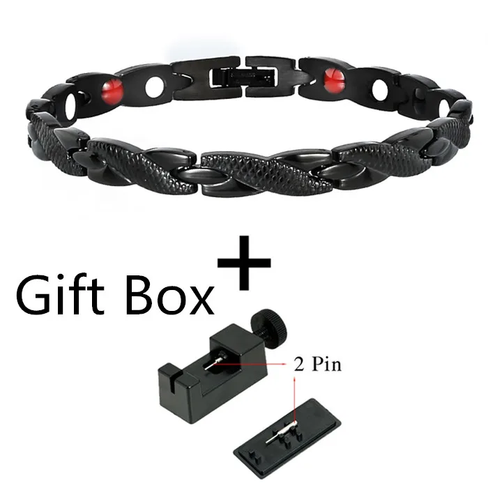 10273 Set Gift Box Маленькая лягушка, Женские Ювелирные изделия, нержавеющая сталь, исцеляющий био магнитный энергетический браслет, браслет для женщин, аксессуар, серебряные браслеты 10253 - Окраска металла: 10273 Set Gift Box