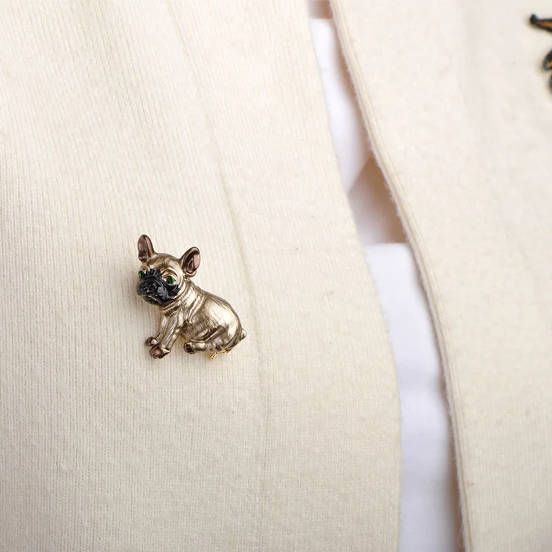 Blucome последние мопса броши в форме собаки для женщин и мужчин золотой цвет сплав
