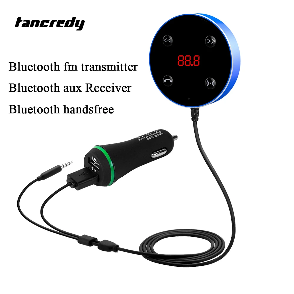 Tangredy автомобильный Bluetooth fm передатчик AUX приемник адаптер Поддержка Siri HandsFree