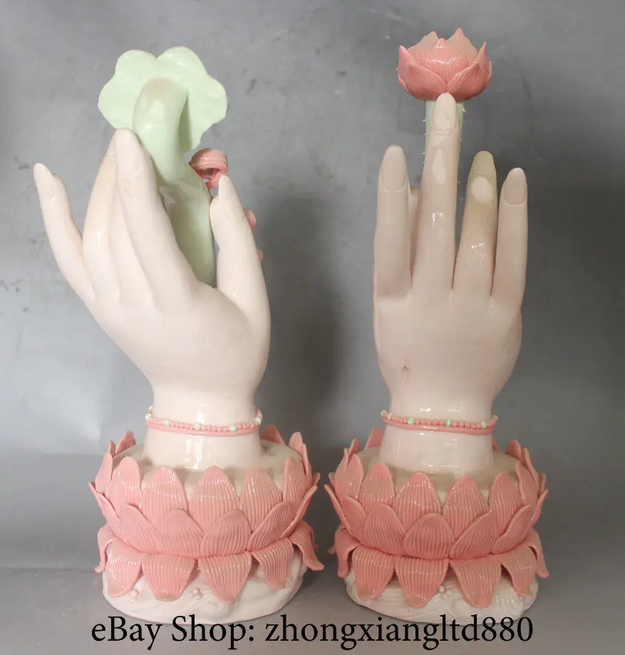 11 &quotКитайский буддизм Де Хуа Белый фарфор цветок лотоса Будда рука Ru Yi пара | Дом