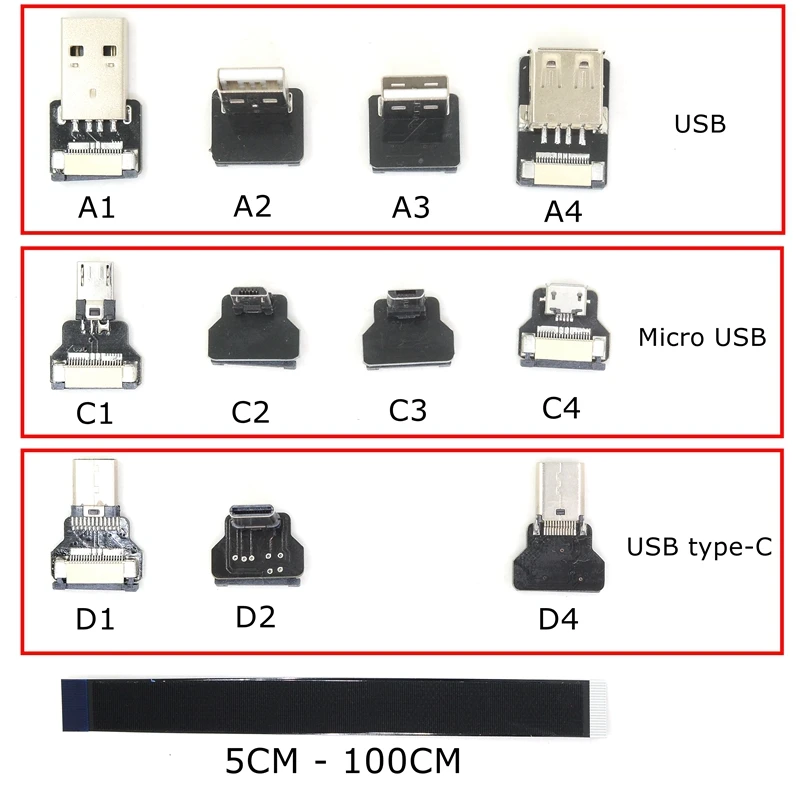 FFC Micro type-C USB FPV тонкий плоский мягкий гибкий FPC зарядка AV выход OTG кабель для FPV Бесщеточный Ручной контроль Кардана