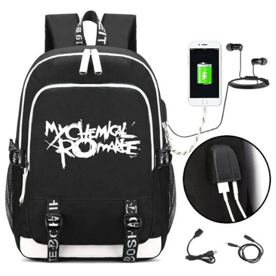 My Chemical Romance Punk Rock печати рюкзак для мужчин рюкзаки студентов школьные ранцы Bagpack сумка для ноутбука - Цвет: Style 1