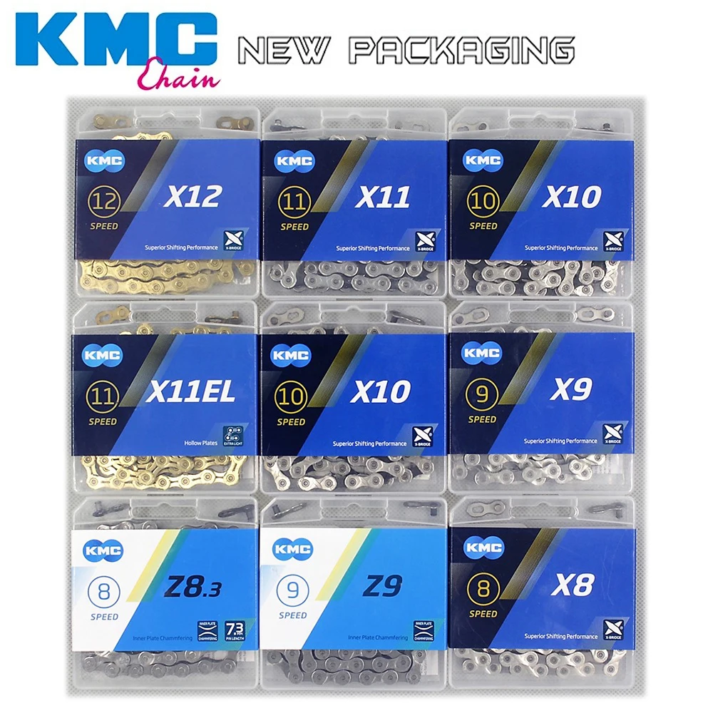 Новая велосипедная цепь KMC X8 X9 X10 X11 X12 11 скоростной дорожный MTB Картер Shimano/SRAM 8 9 10 12s