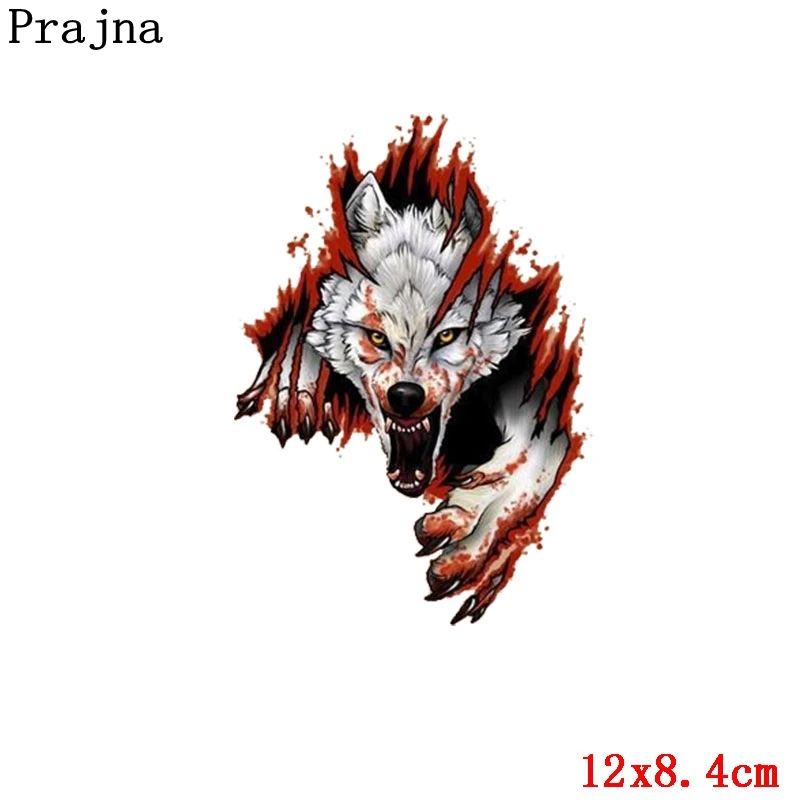 Термотрансферная аппликация Prajna с изображением животных тигра волка черепа в