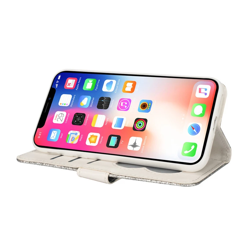 Роскошный чехол-кошелек с блестками, кожаный чехол для iPhone 6 s 6 S 7 7 S iPhone 8 Plus X 10 XR XS Max 6 Plus 6splus 7plus 8plus
