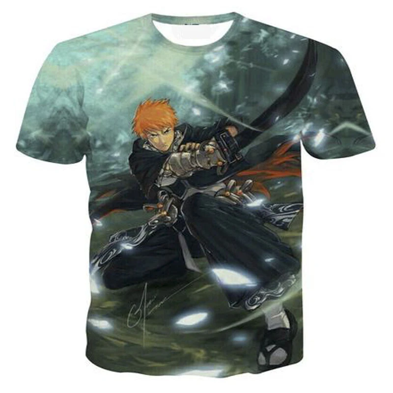 BT-014 Bleach, футболка, аниме, футболки для мужчин и женщин, 3D принт, Gintama BLEACH, футболки, летняя футболка, мультяшный дизайн, футболки, модная уличная одежда, топы - Цвет: BT-014