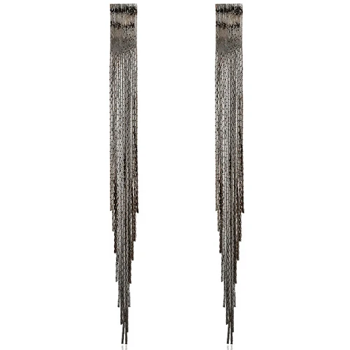 SHEEGIOR Boho Этнические черные длинные висячие серьги с кисточкой для женщин модные ювелирные изделия романтические милые Винтажные серьги Bijoux Femme подарок - Окраска металла: Black E0096J