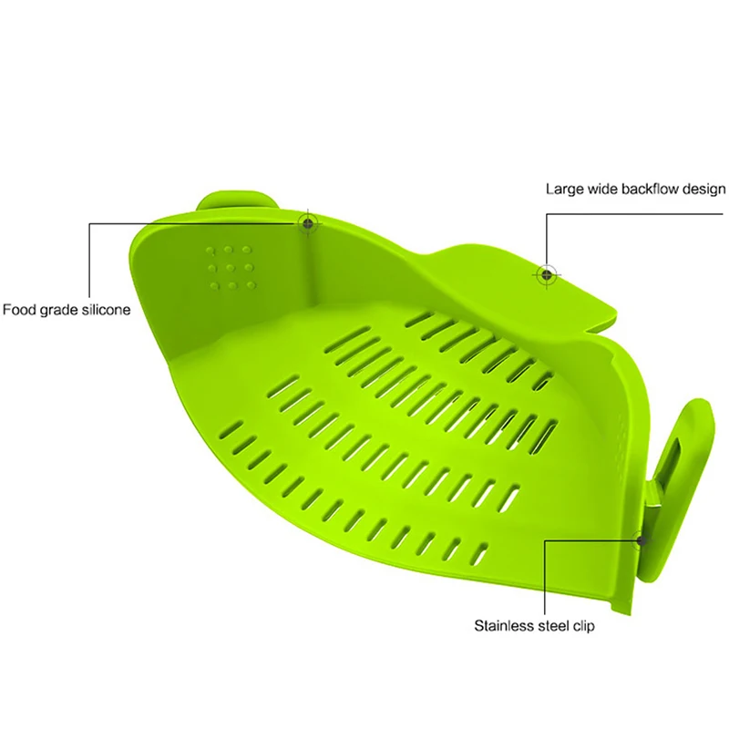 FHEAL Silicone Clip-on Pot Pan Bowl Funnel Strainer Rice Washing Colander Multifunction Kitchen Gadgets | Дом и сад