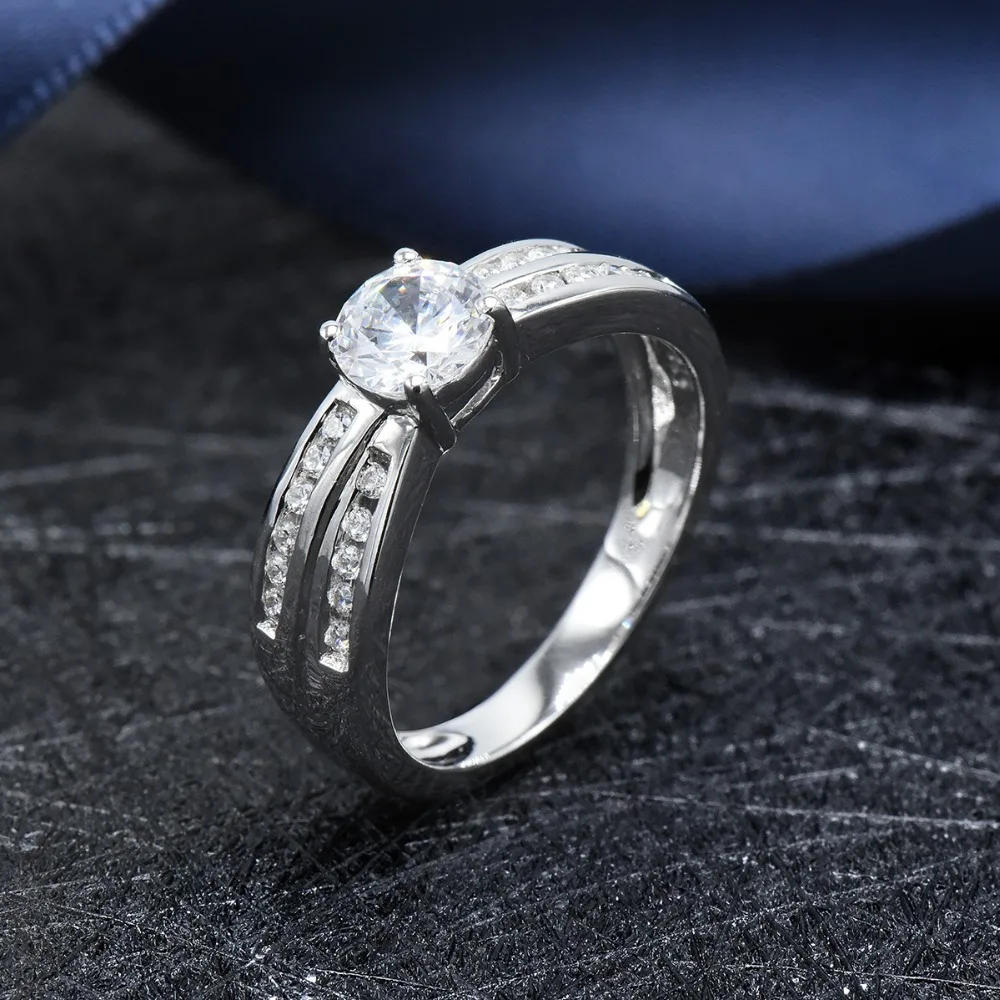 

Hutang S925 sterling silver cz ring cubic zirconia for women party wedding engagement crystal fine jewelry best gift for her