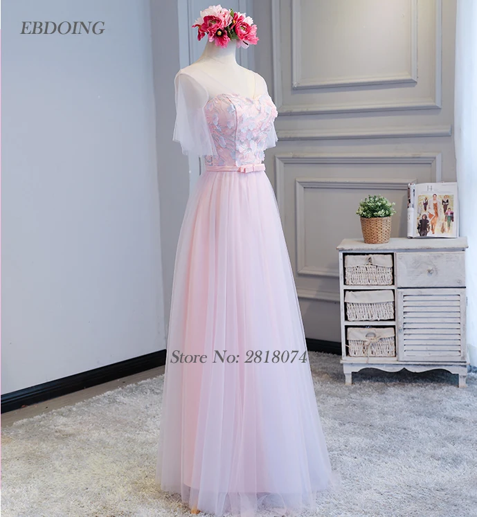 

Charming Bridesmaid Dresses 2018 A-line With Appliques Robe De Soiree Floor-length Prom Dress Wedding Party Dresses