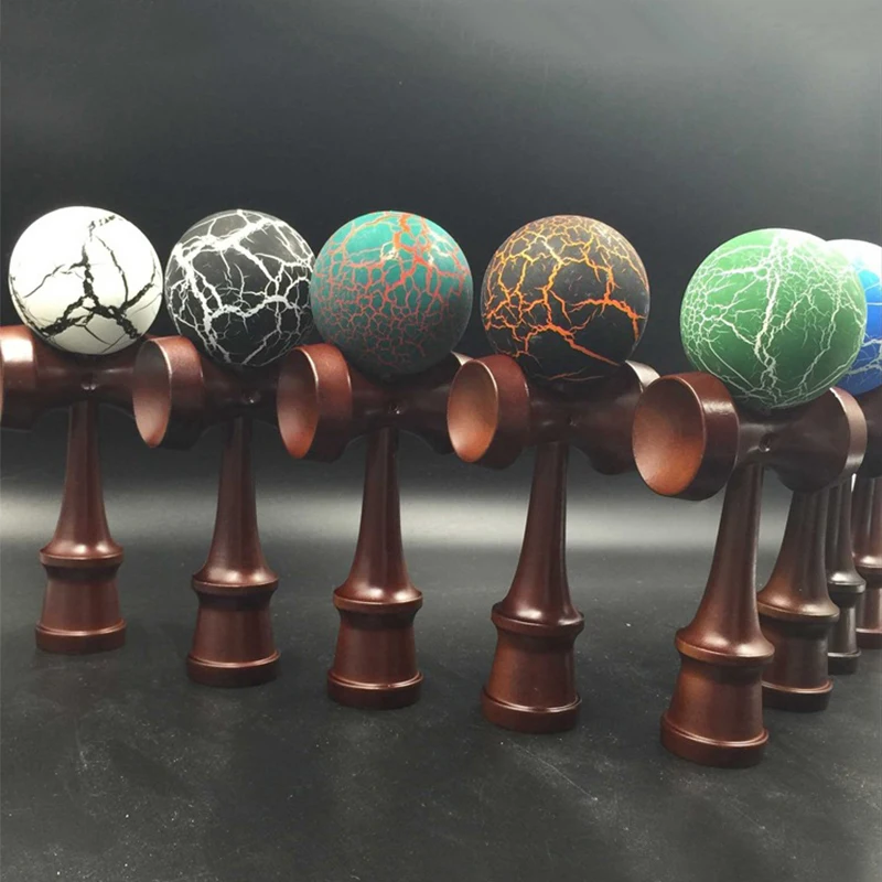 Бронзовый полный Crackle шар Kendama 18 см умелое жонглирование мяч Игрушка снятие стресса деревянные игрушки случайный цвет подарки на день рождения