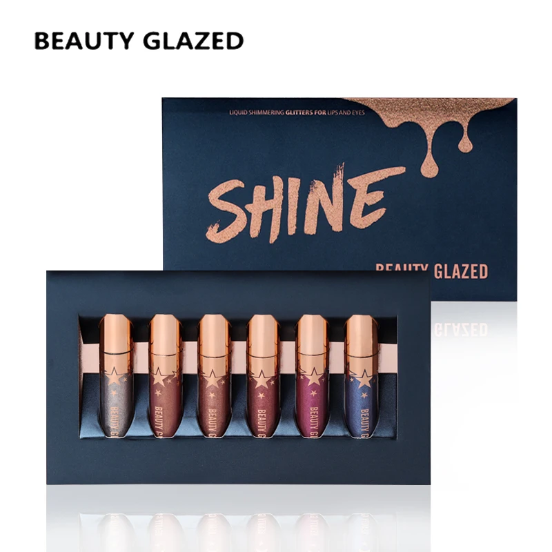 Красота глазурованная Новое поступление 6 цветов Набор Блеск для губ в 1